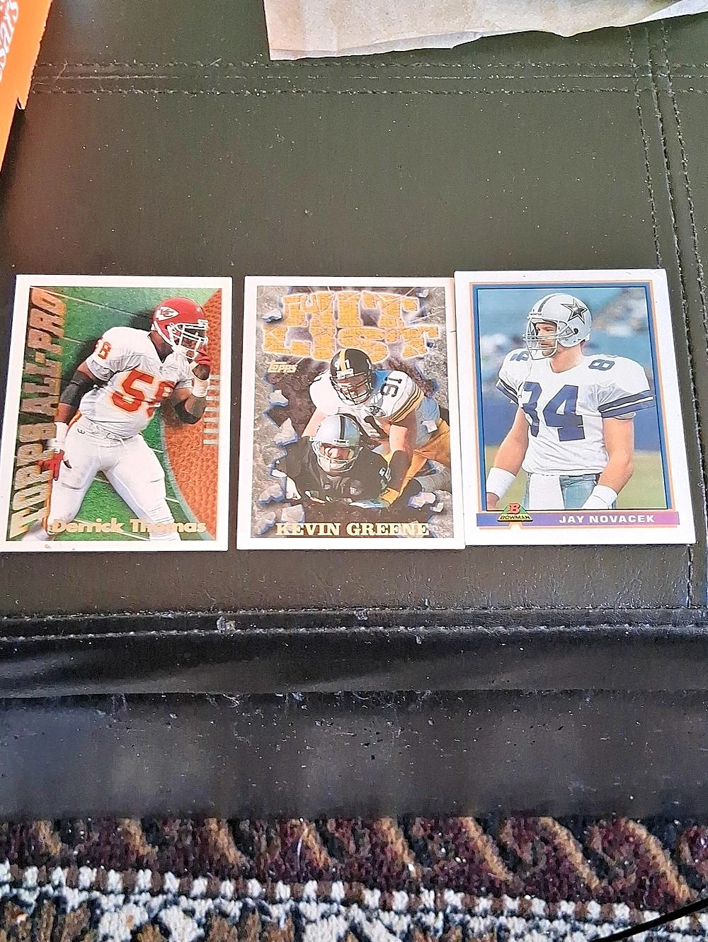 Topps Assorted NFL Football Trading Cards Lot (Derrick Thomas, Kevin Greene, Jay
